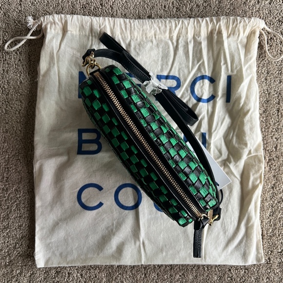 BNWT Clare V midi sac woven checker black and green bag - Picture 7 of 7